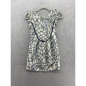 Lil Athropology Women's Blouse Flutter Cap Sleeve Size 6 Scoop Neck 100% Silk